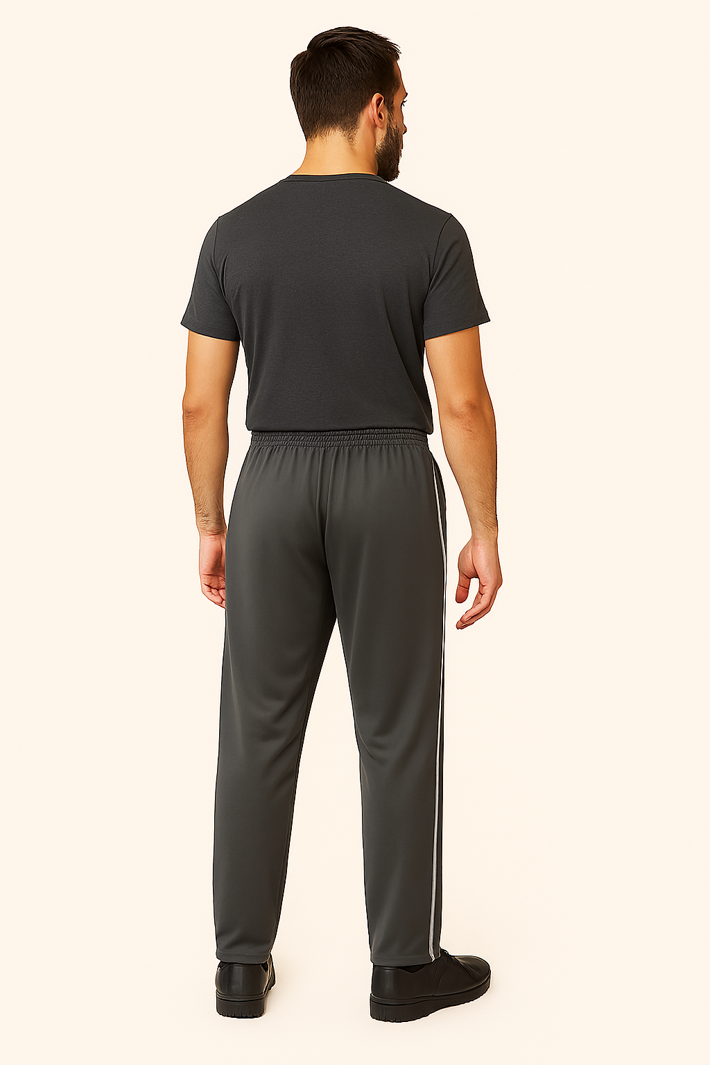 Αθλητικό Παντελόνι Γυαλιστερό Γκρί με Ρίγα & Τσέπες με Φερμουάρ – Ιδανικό για Καθημερινή Χρήση & Εργασίες