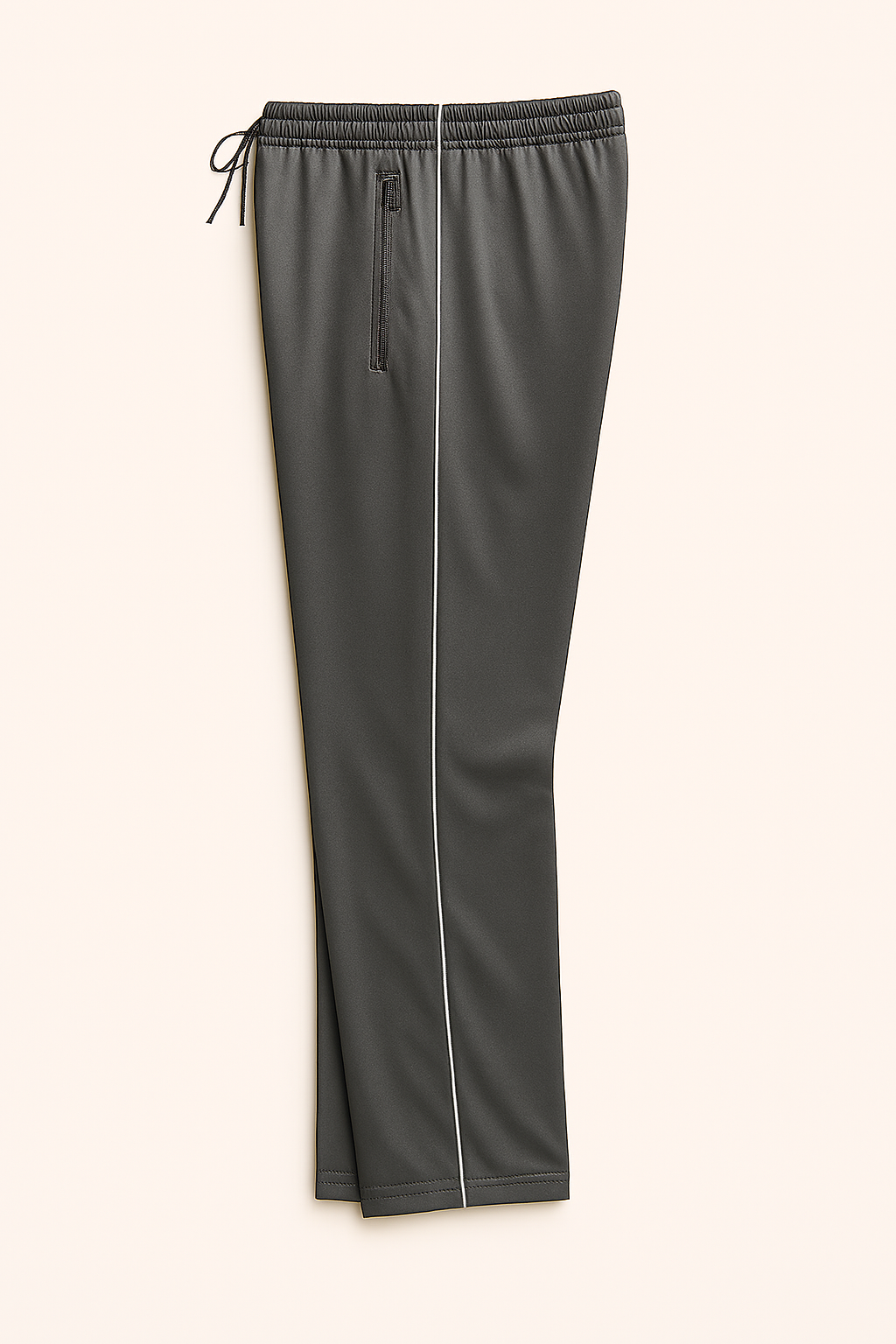Αθλητικό Παντελόνι Γυαλιστερό Γκρί με Ρίγα & Τσέπες με Φερμουάρ – Ιδανικό για Καθημερινή Χρήση & Εργασίες
