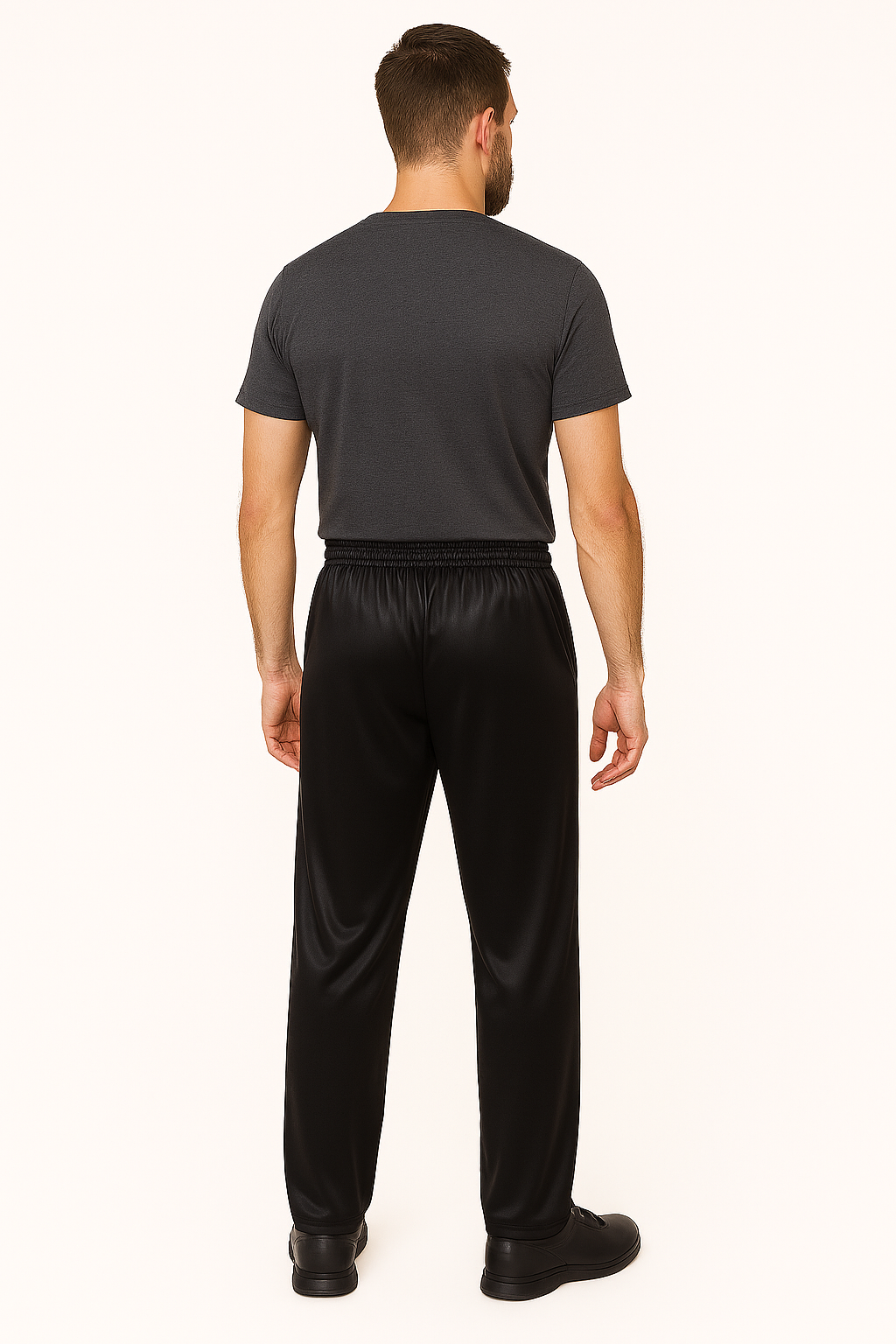 Αθλητικό Παντελόνι Γυαλιστερό Μάυρο με Ρίγα & Τσέπες με Φερμουάρ – Ιδανικό για Καθημερινή Χρήση & Εργασίες