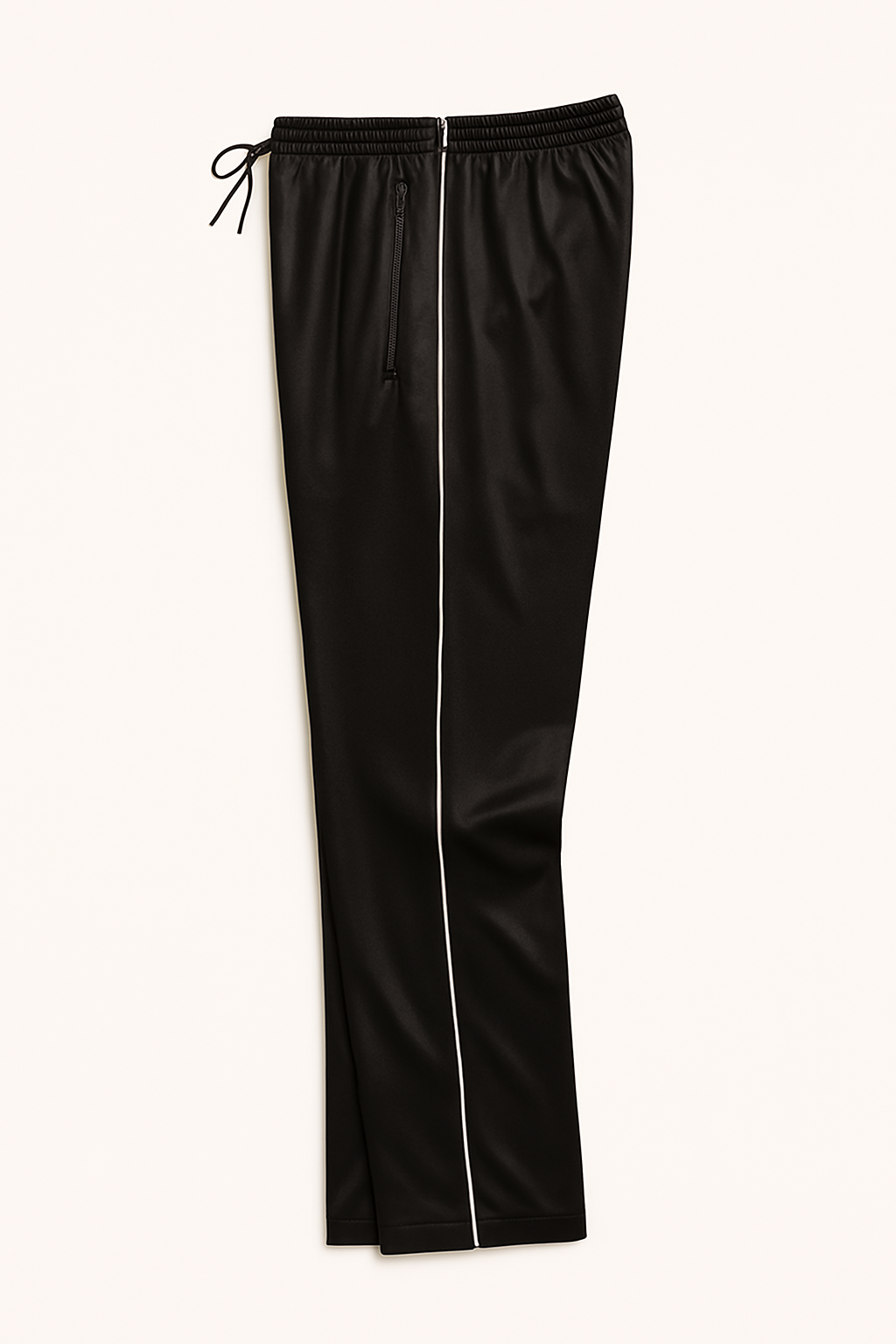 Αθλητικό Παντελόνι Γυαλιστερό Μάυρο με Ρίγα & Τσέπες με Φερμουάρ – Ιδανικό για Καθημερινή Χρήση & Εργασίες