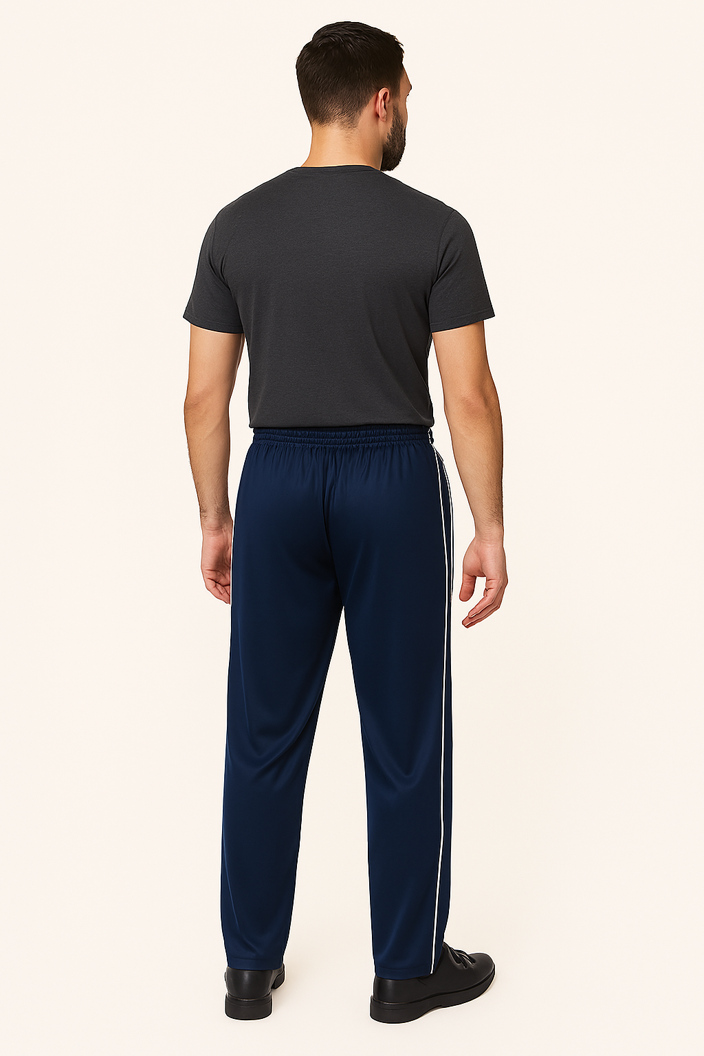 Αθλητικό Παντελόνι Γυαλιστερό Μπλέ Navy με Ρίγα & Τσέπες με Φερμουάρ – Ιδανικό για Καθημερινή Χρήση & Εργασίες