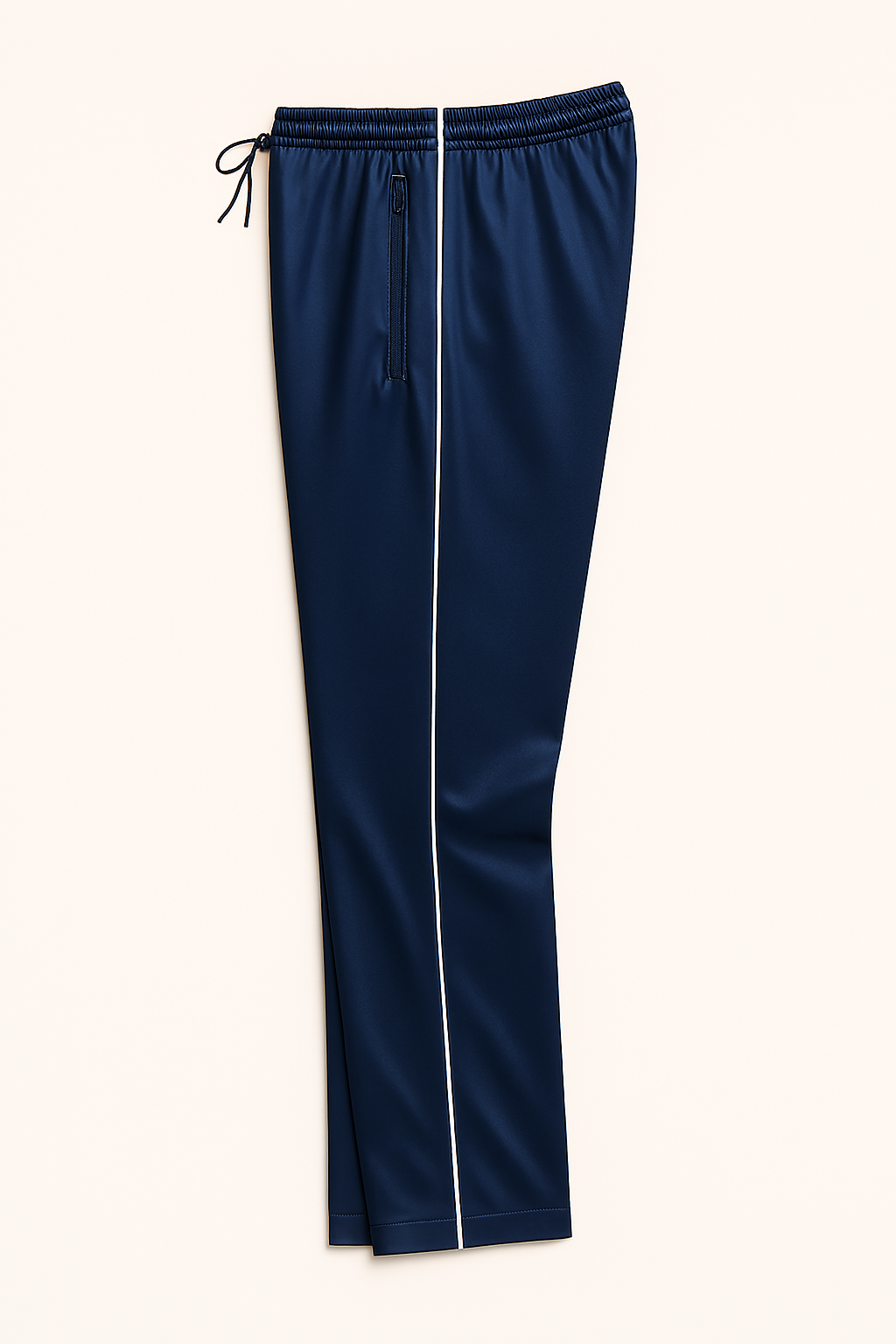 Αθλητικό Παντελόνι Γυαλιστερό Μπλέ Navy με Ρίγα & Τσέπες με Φερμουάρ – Ιδανικό για Καθημερινή Χρήση & Εργασίες